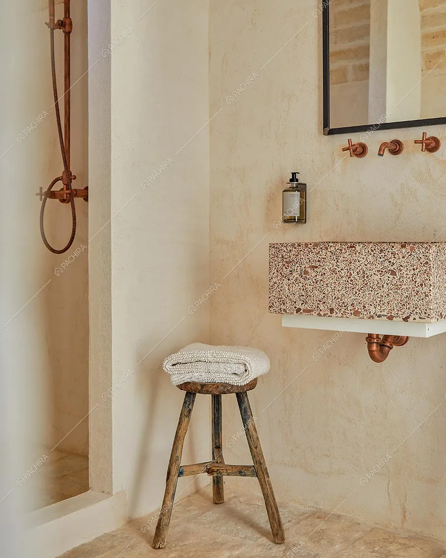 Bagno della villa Wahiba, location contemporanea per shooting a Brindisi