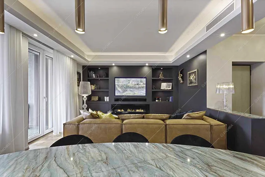 Sala dell'appartamento Morganite, location in stile contemporaneo per shooting a Milano