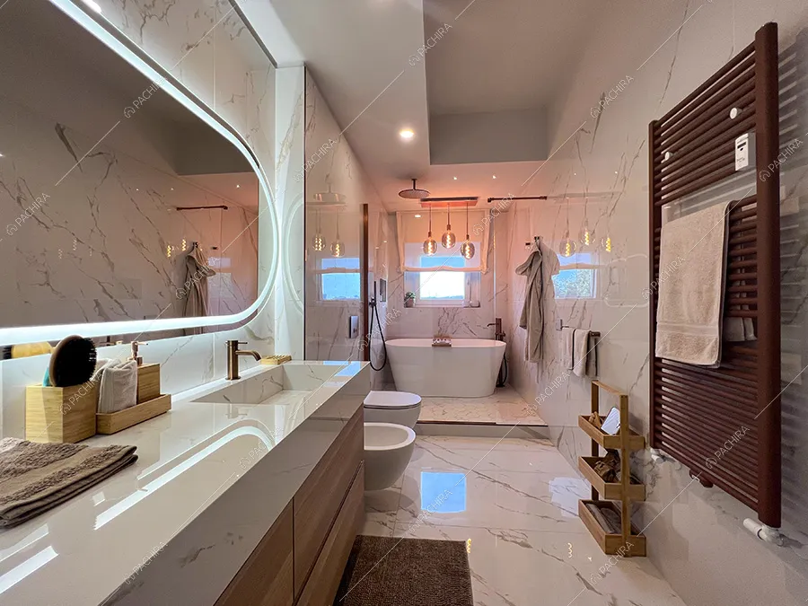 Bagno dell'appartamento Morganite, location in stile contemporaneo per shooting a Milano