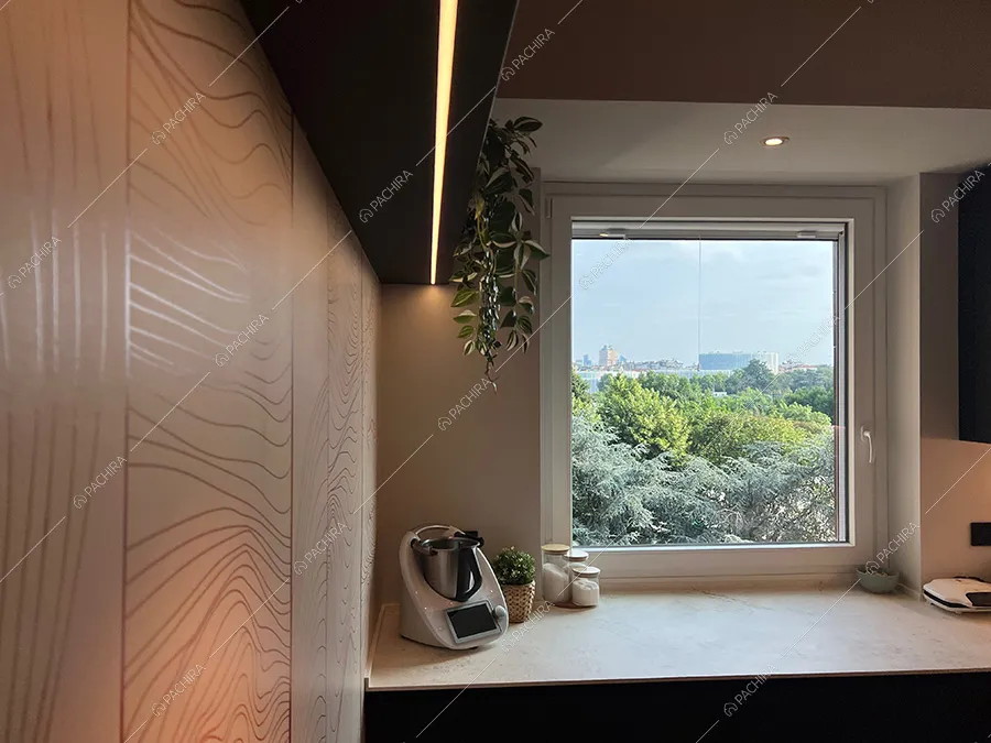 Cucina dell'appartamento Morganite, location in stile contemporaneo per shooting a Milano