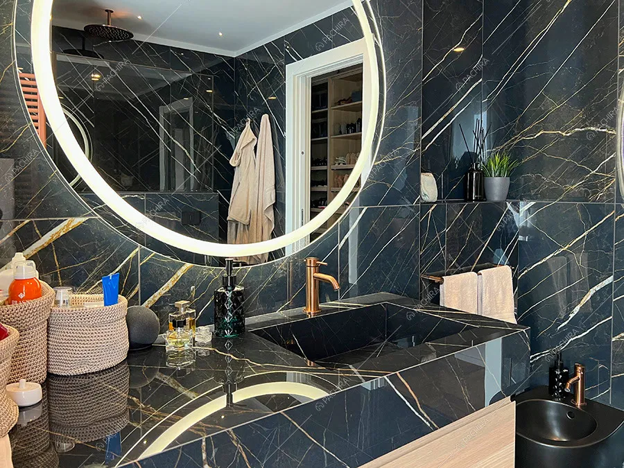 Bagno dell'appartamento Morganite, location in stile contemporaneo per shooting a Milano