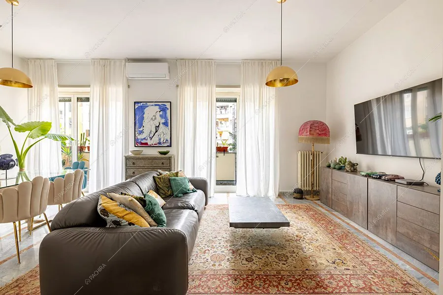 Salotto dell'appartamento Nemesia, location in stile moderno per shooting a Roma