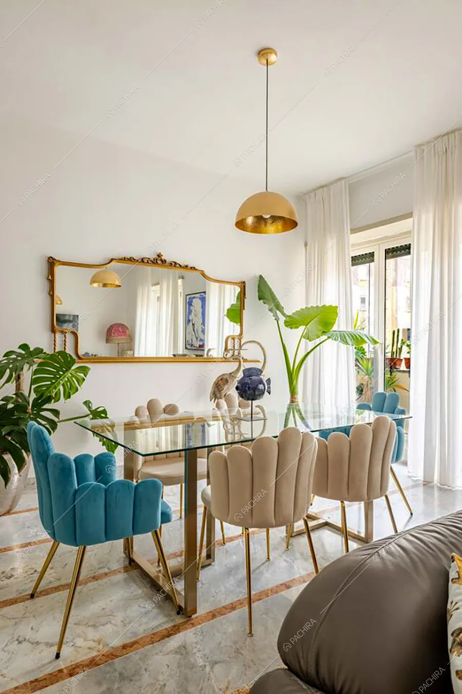 Sala pranzo dell'appartamento Nemesia, location in stile moderno per shooting a Roma