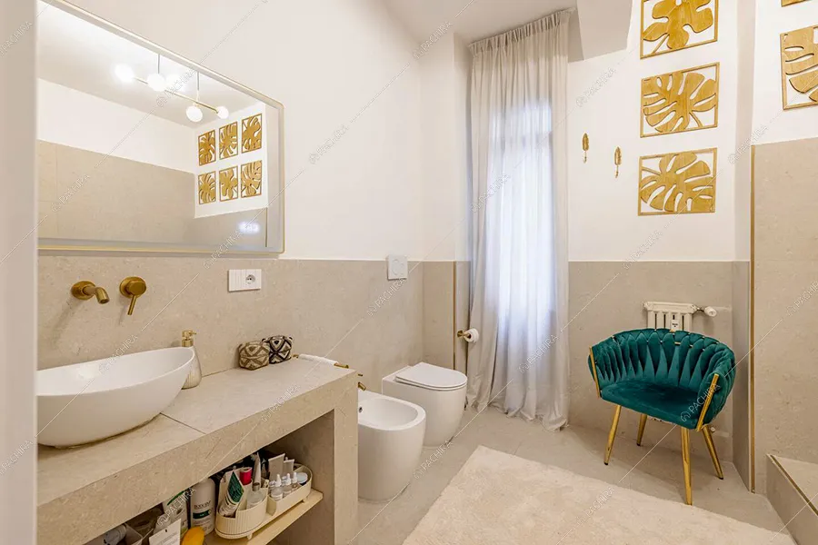 Bagno dell'appartamento Nemesia, location in stile moderno per shooting a Roma