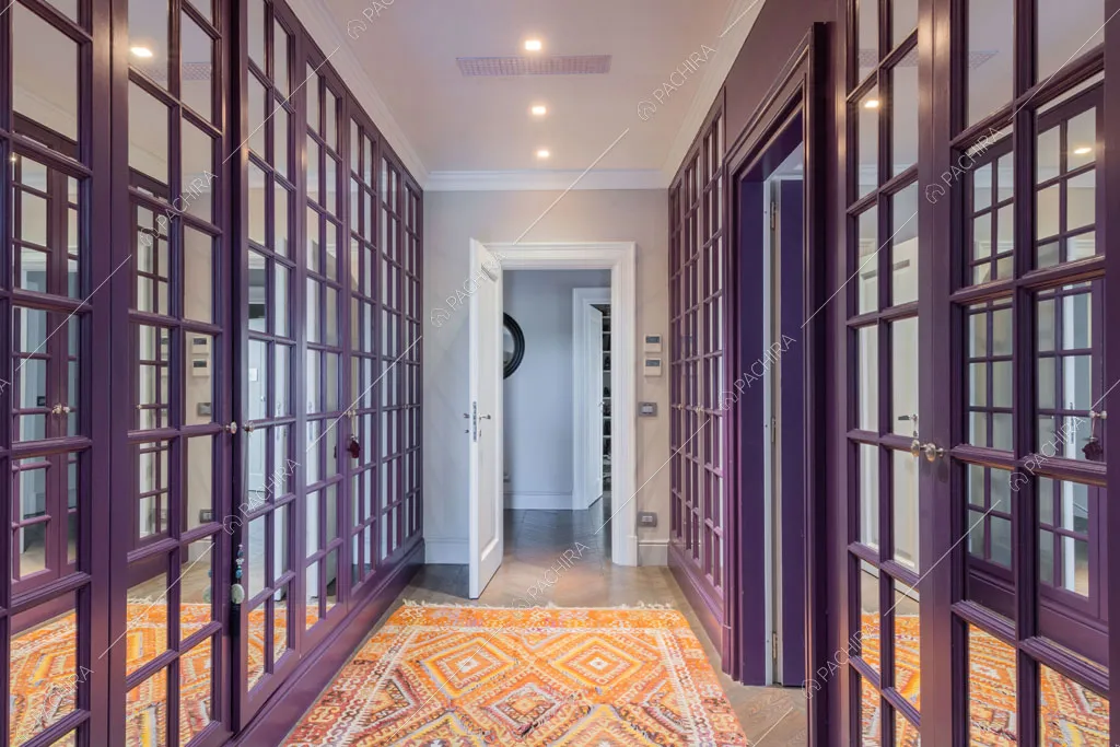 Corridoio della villa Espero, location in stile contemporaneo a Roma