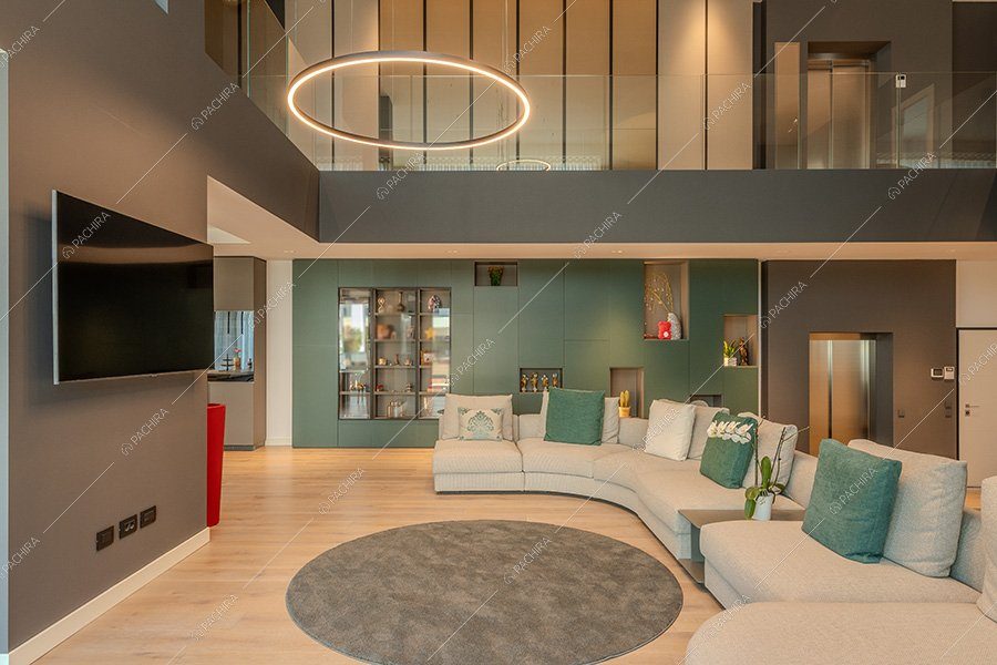 Sala dell'appartamento Miele, location moderna per shooting a Milano