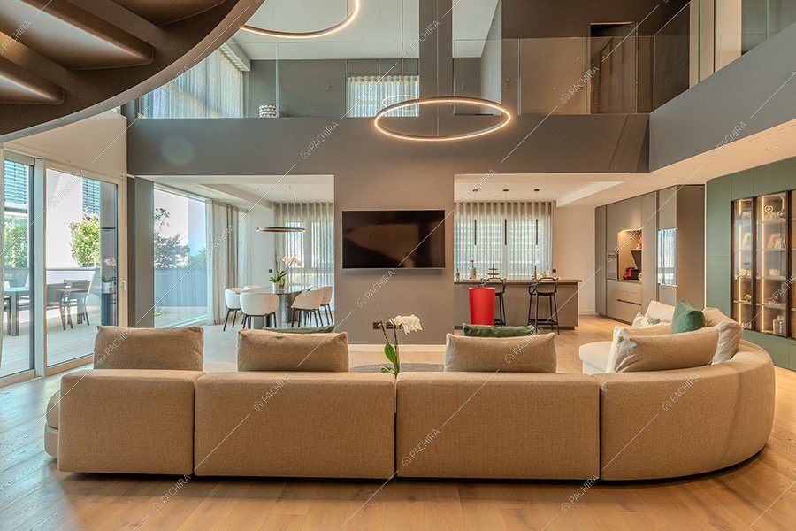 Sala dell'appartamento Miele, location moderna per shooting a Milano