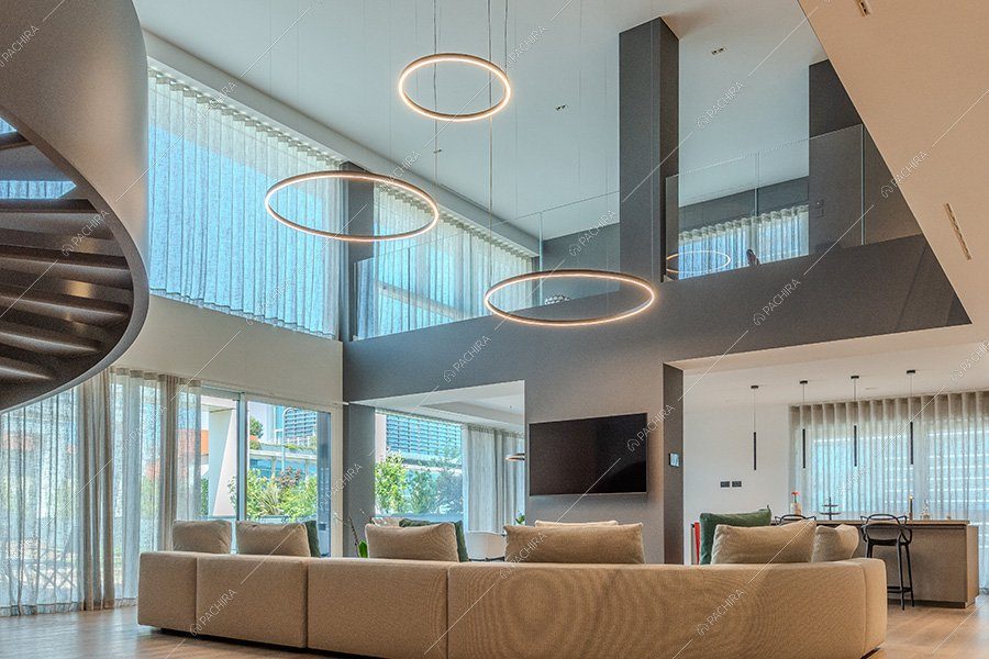 Zona living dell'appartamento Miele, location moderna per shooting a Milano