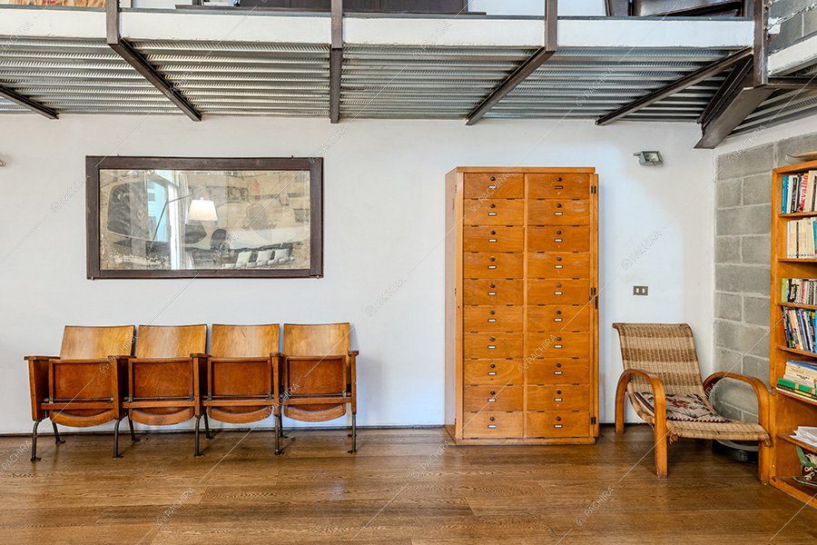 Sala del loft Foraker, location in stile vintage a Bergamo