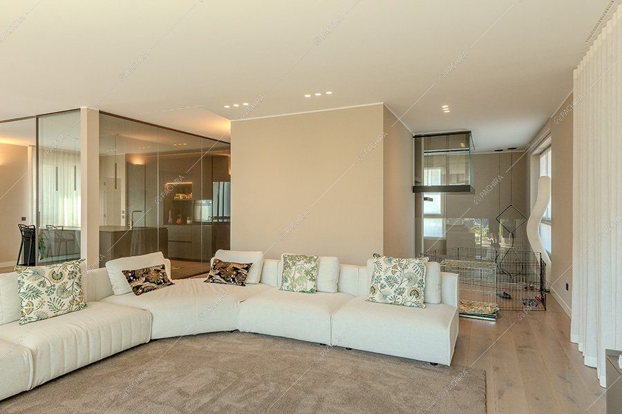 Salotto del loft Favo, location contemporanea per shooting a Milano