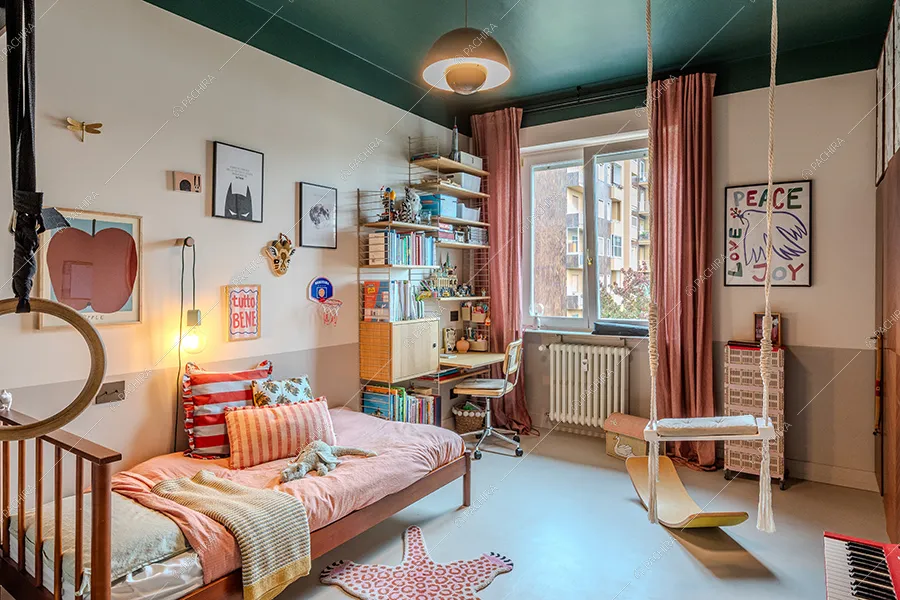 Camera da letto dell'attico Celestina, location in stile contemporaneo a Milano