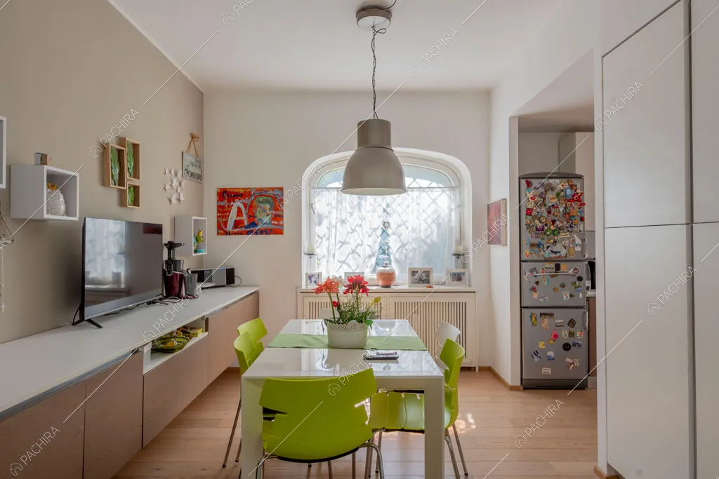 Sala da pranzo della villa Cassava, location in stile contemporaneo a Roma