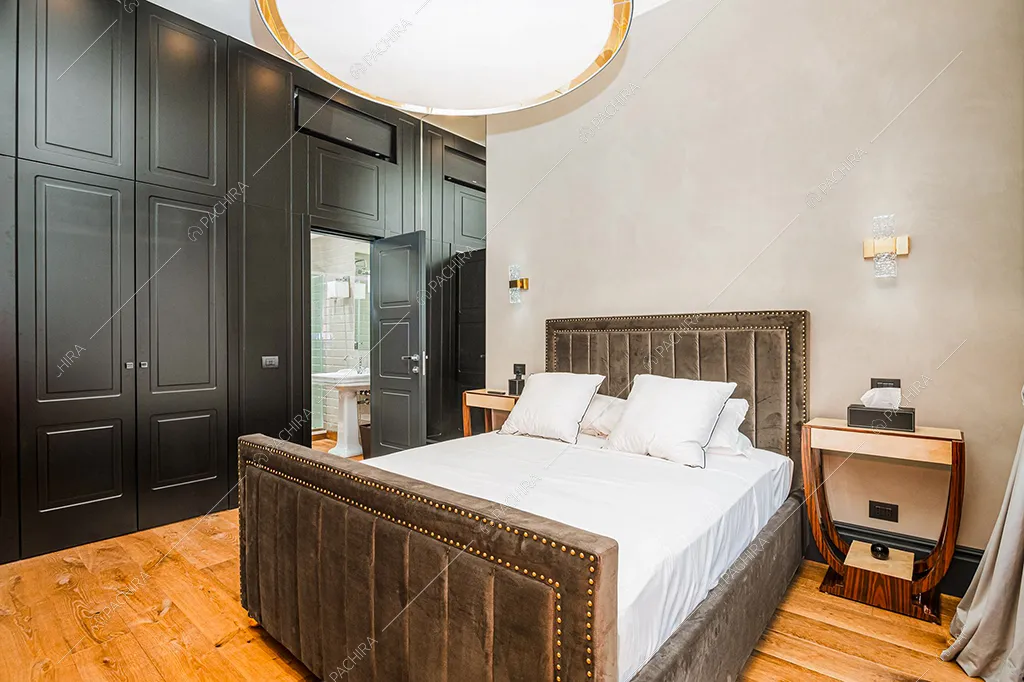 Camera da letto dell'appartamento Bogda, location in stile moderno a Roma
