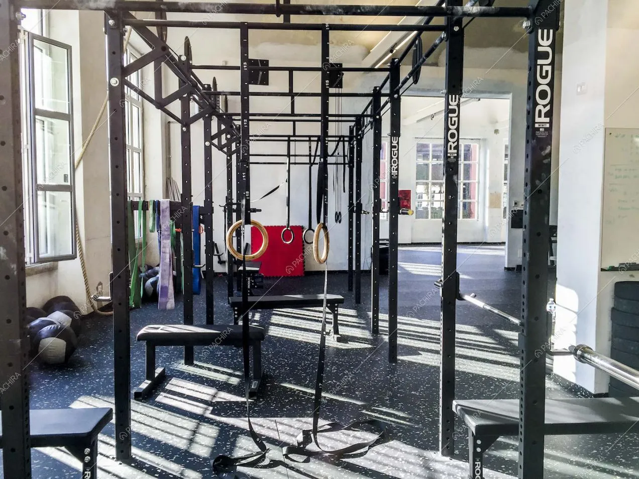 Struttura da crossfit, anelli e panche