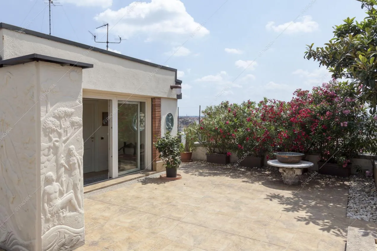 Terrazza con piante di oleandro