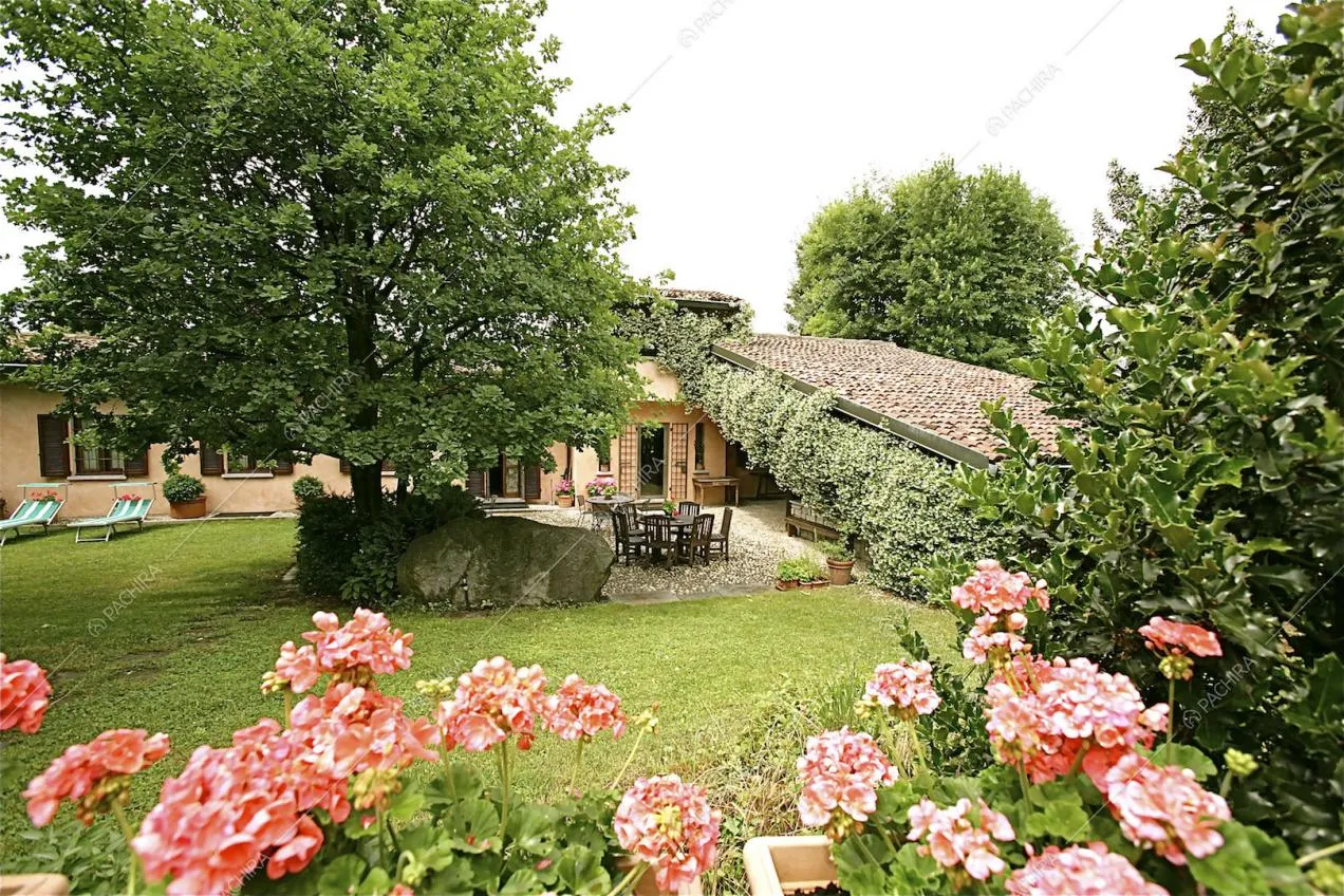 Vista sul giardino e alberi