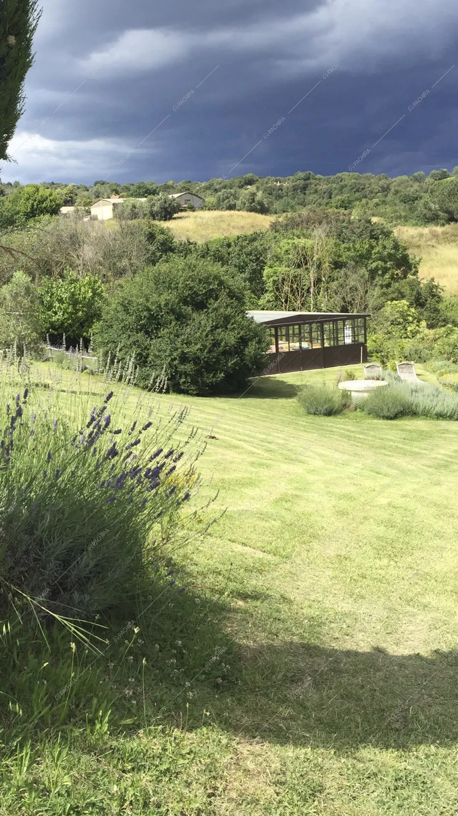 Dal parco privato scorcio sulla serra