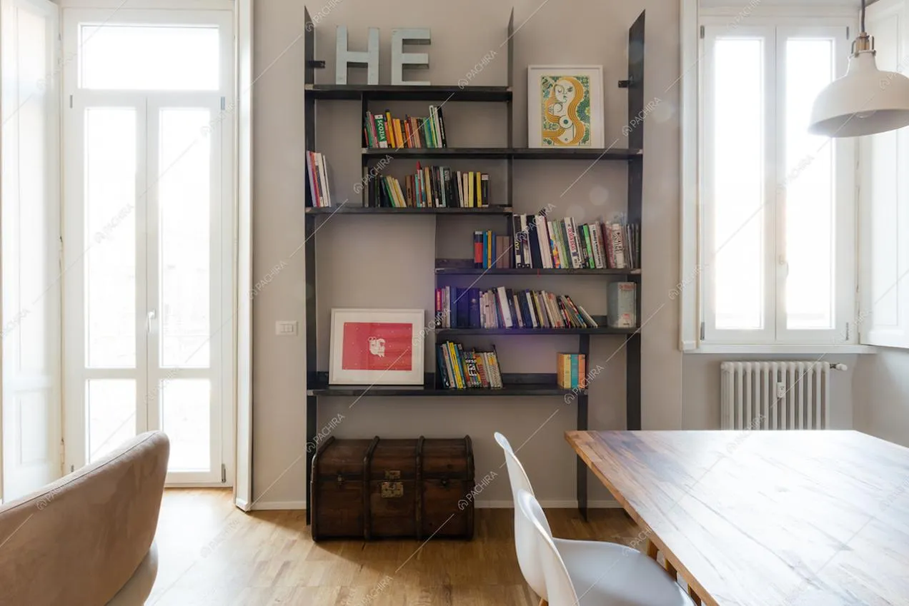 Libreria di design nella Location Pistacchio