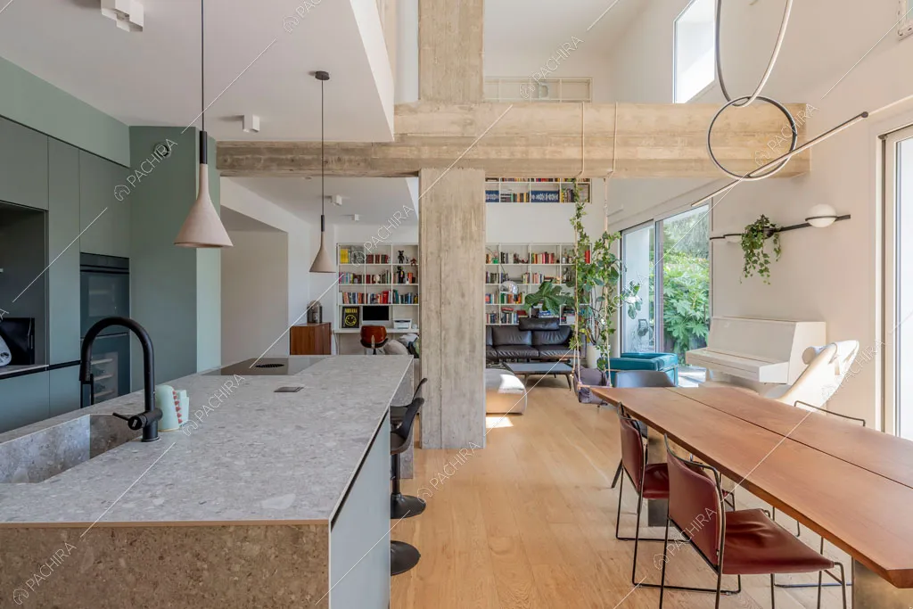 Cucina del loft Fenice, location in stile contemporaneo a Milano