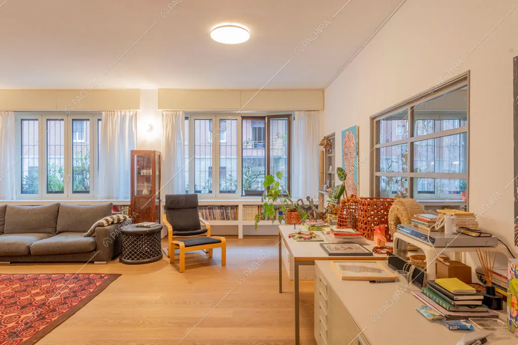 Sala dell'appartamento Mungo, location in stile contemporaneo a Milano