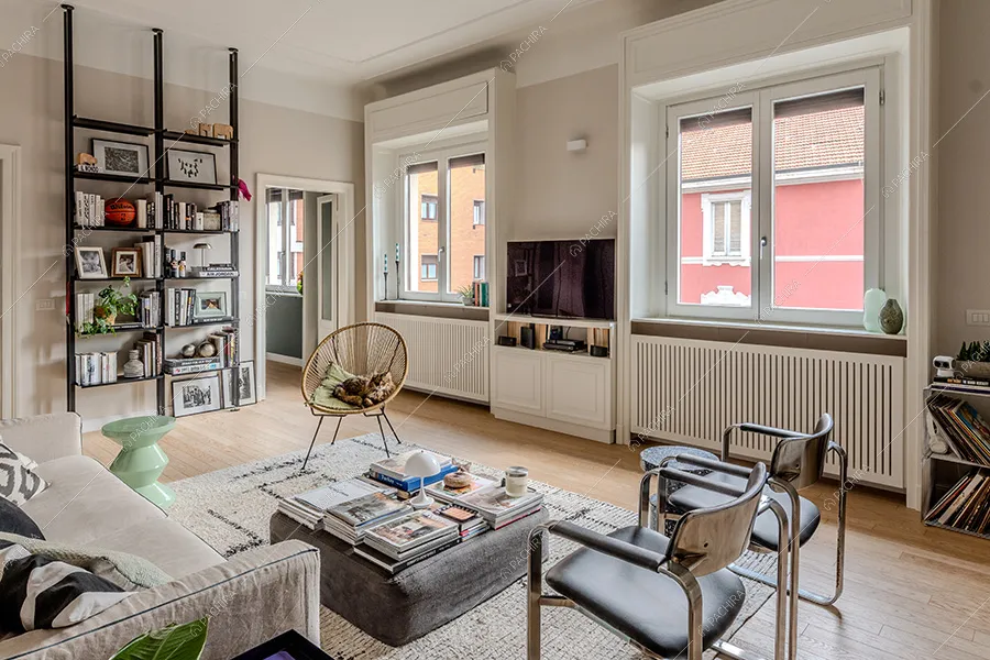 Salotto dell'appartamento Petunia, location in stile moderno a Milano