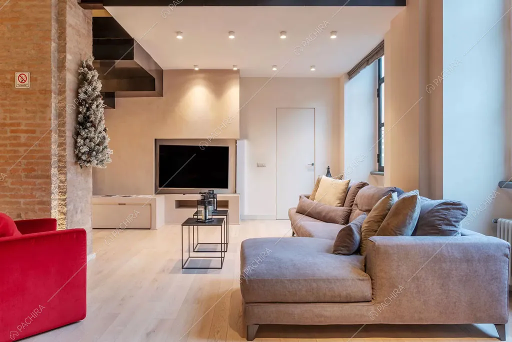 Salotto del loft Sabbia, location in stile moderno a Roma