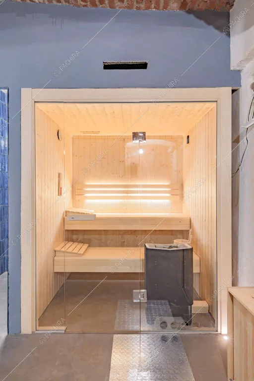 Sauna del loft Unakite, location in stile moderno a Milano