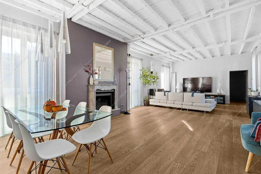Zona living dell'appartamento Hood, location in stile moderno a Milano