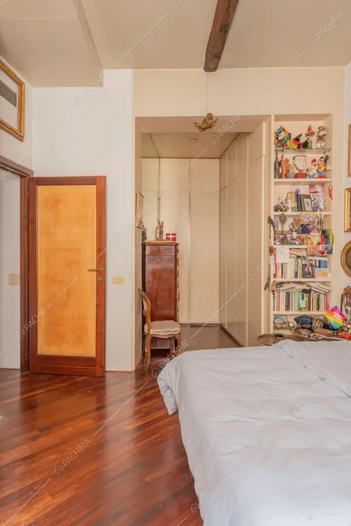 Camera da letto dell'appartamento Pancrazio, location in stile contemporaneo a Roma