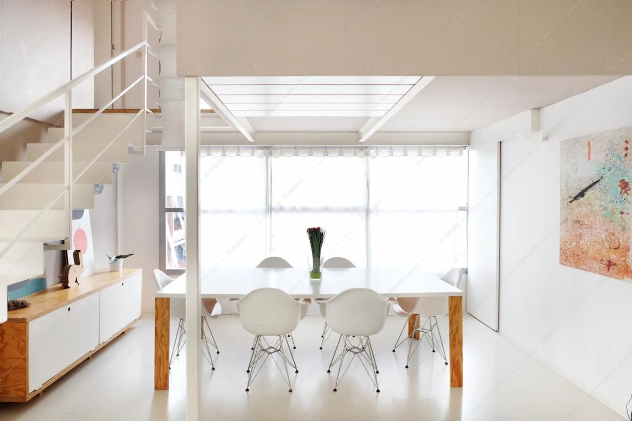 La sala da pranzo in stile minimal