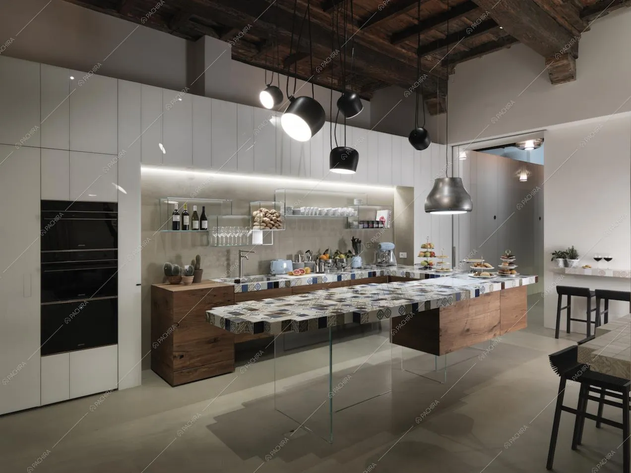 Cucina a vista moderna