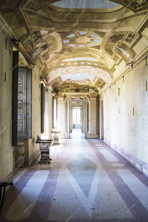 Soffitto affrescato e pavimento in seminato veneziano