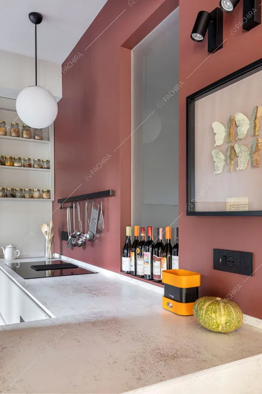 Cucina a parete della location Castagno, appartamento in stile contemporaneo a Milano