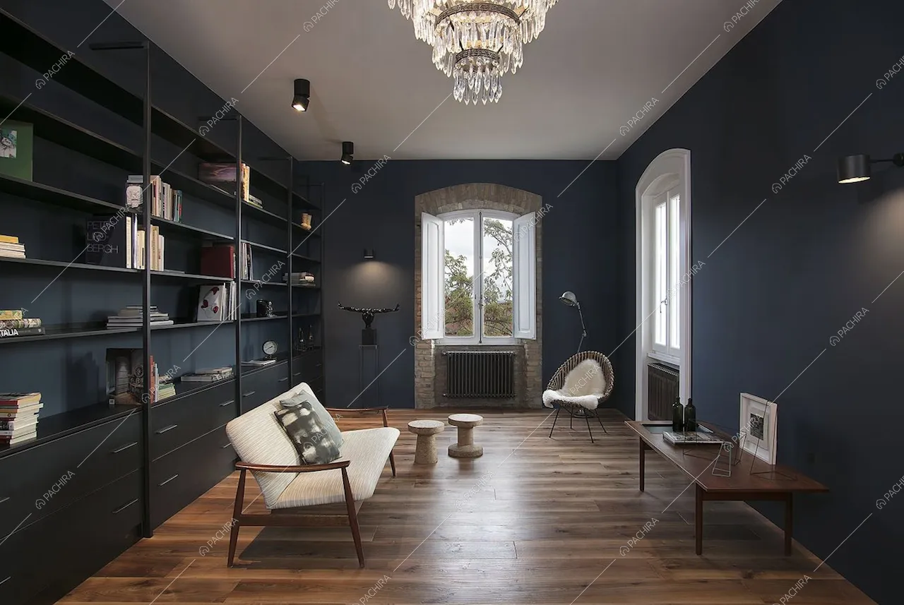 Pavimento in parquet nella sala della Location Rovo