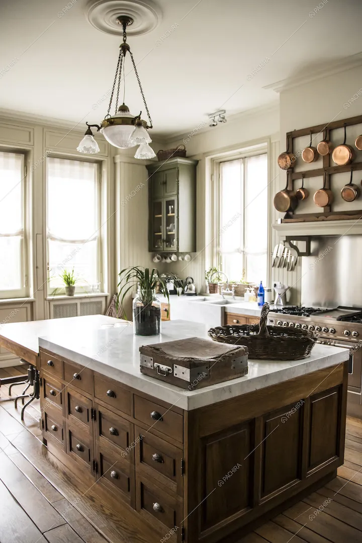 Grande isola contemporanea al centro della cucina