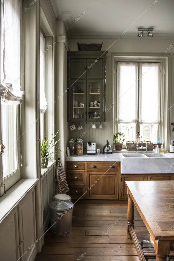 Pavimento in parquet nella cucina della Location Partenio a Milano