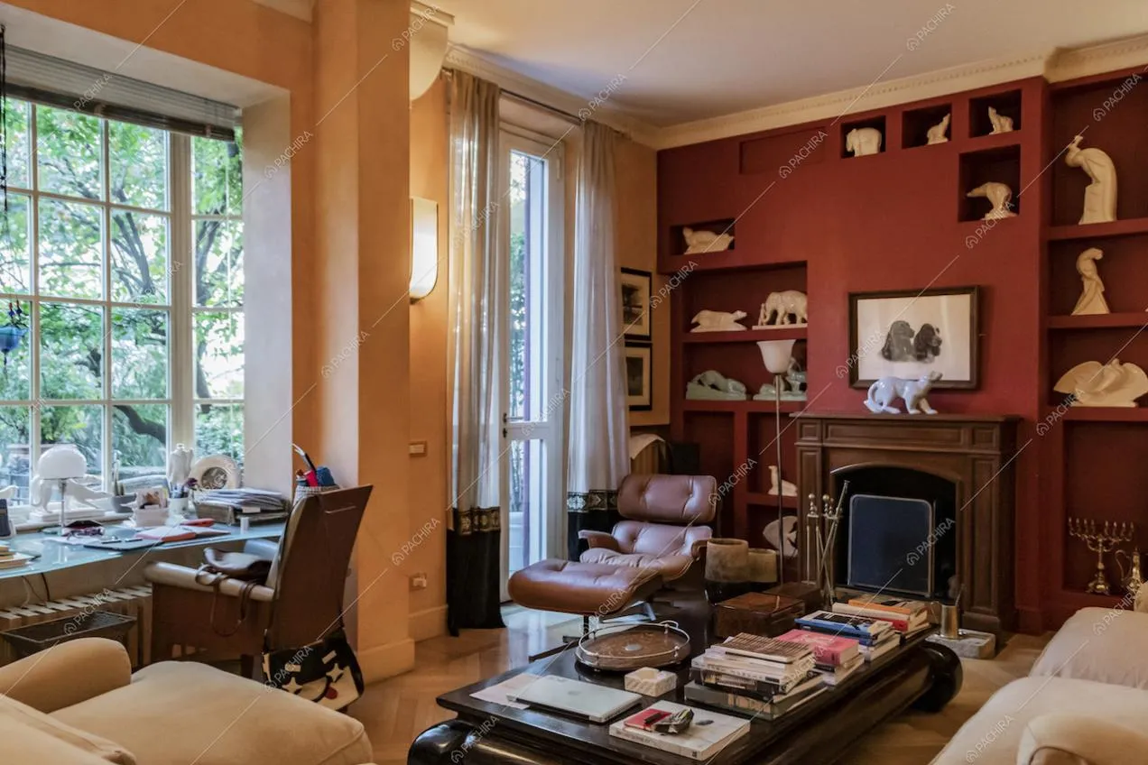 Salotto della villa Curcuma, location in stile contemporaneo a Milano