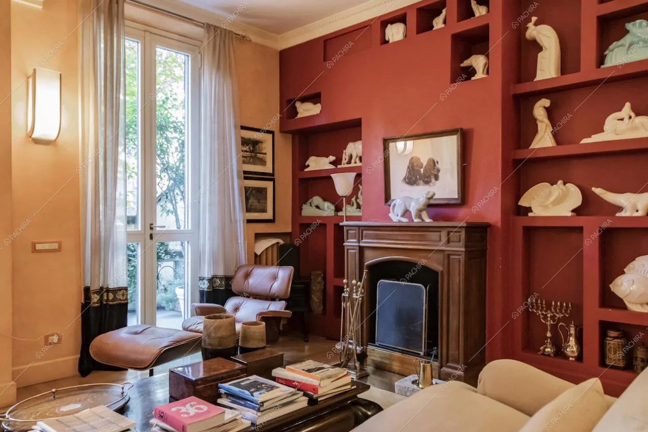 Salotto della villa Curcuma, location in stile contemporaneo a Milano