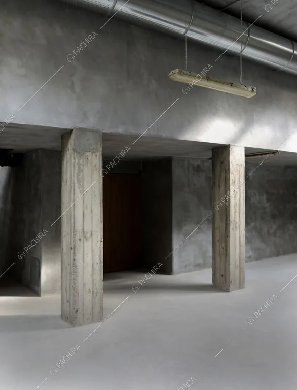 Colonne in cemento nell'espositivo Bayuda, location in stile industriale a Milano
