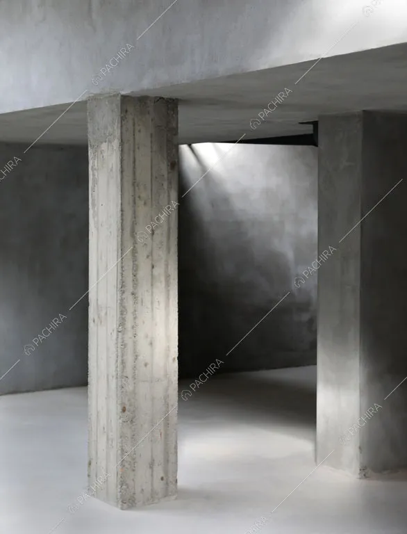 Colonna in cemento a vista nell'espositivo Bayuda, location in stile industriale a Milano