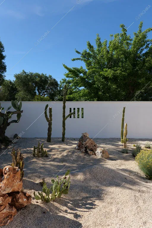 Giardino con piante grasse della masseria Ryn, location in stile contemporaneo a Brindisi
