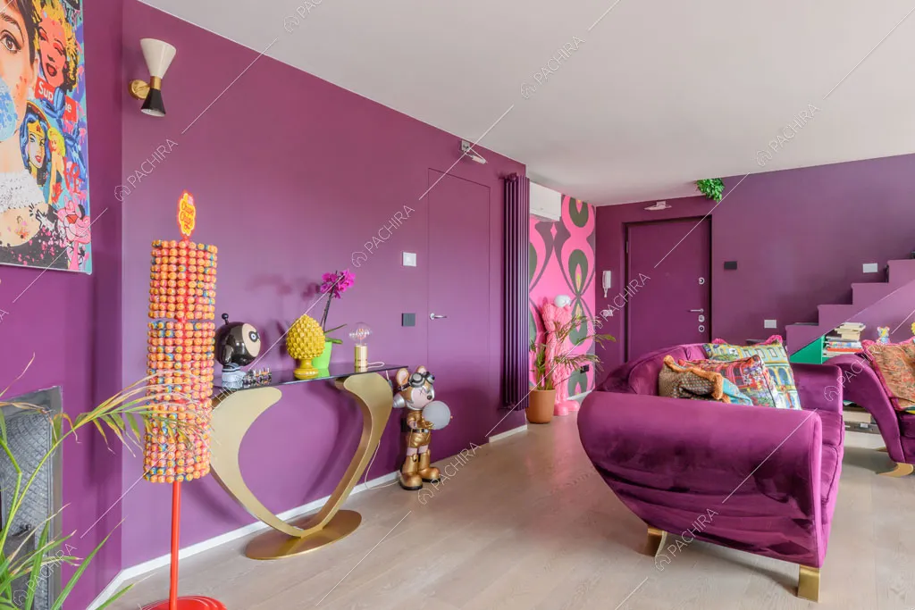 Zona living dell'appartamento Quiabo, location in stile contemporaneo a Milano