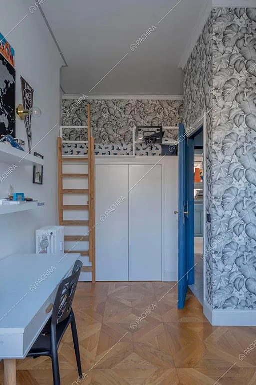 Camera da letto dell'appartamento Zambesi, location in stile eclettico a Roma