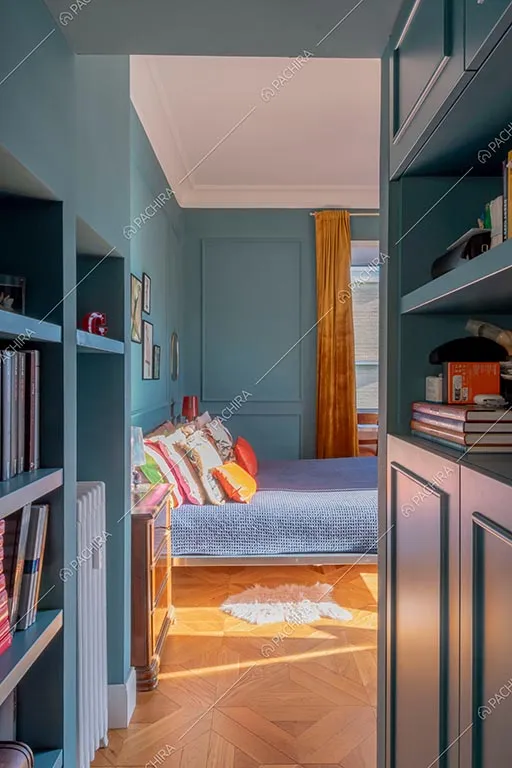 Camera da letto dell'appartamento Zambesi, location in stile eclettico a Roma