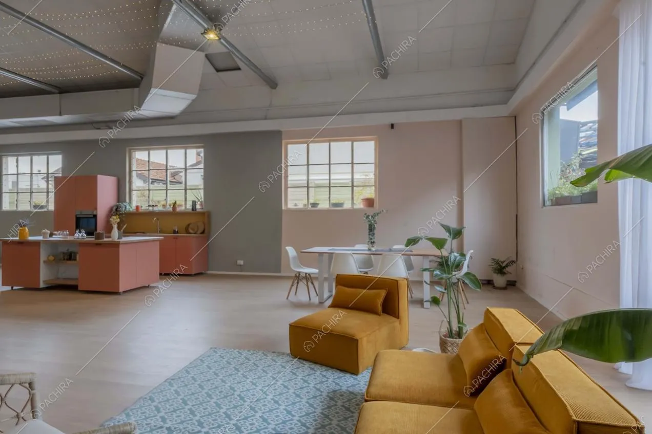 Zona living dello studio Eclipse, location in stile contemporaneo a Milano