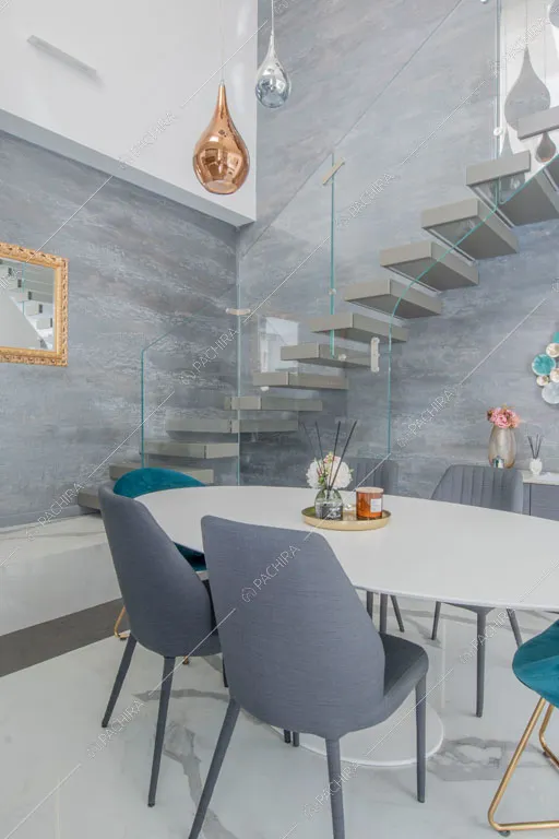 Sala da pranzo della villa Manioca, location in stile contemporaneo a Monza