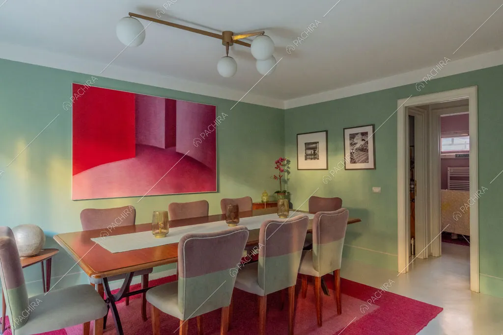 Sala da pranzo della villa Rodano, location in stile contemporaneo a Milano