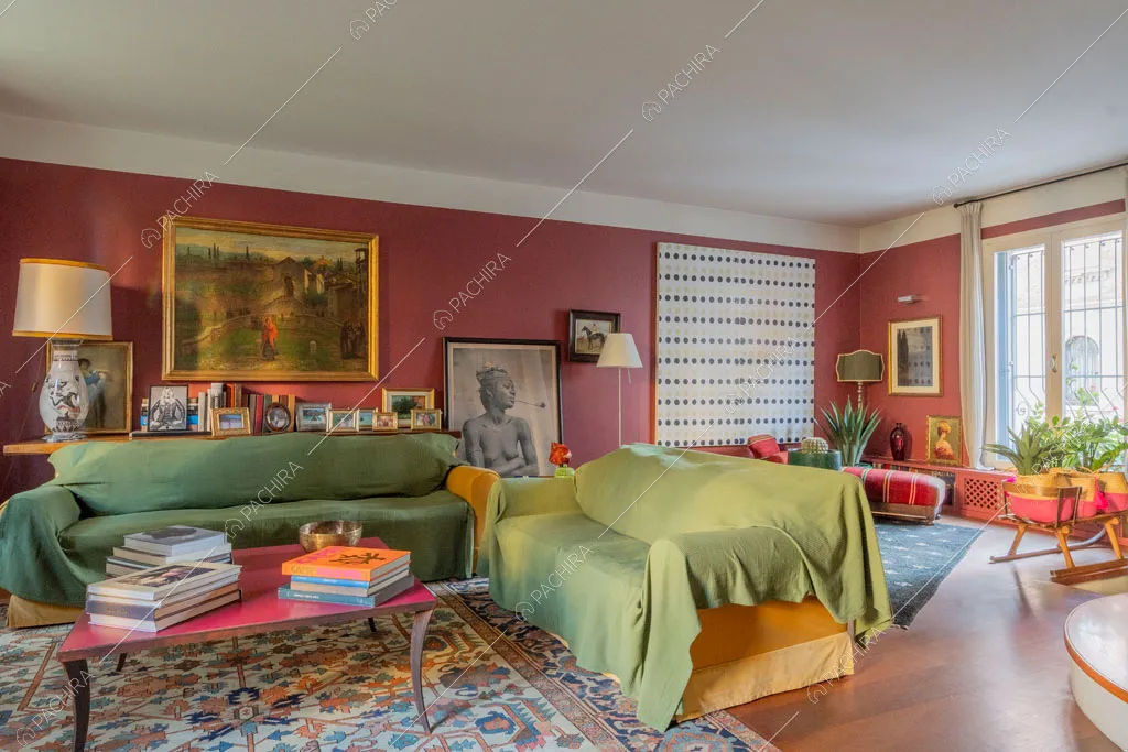Salotto della villa Rodano, location in stile contemporaneo a Milano
