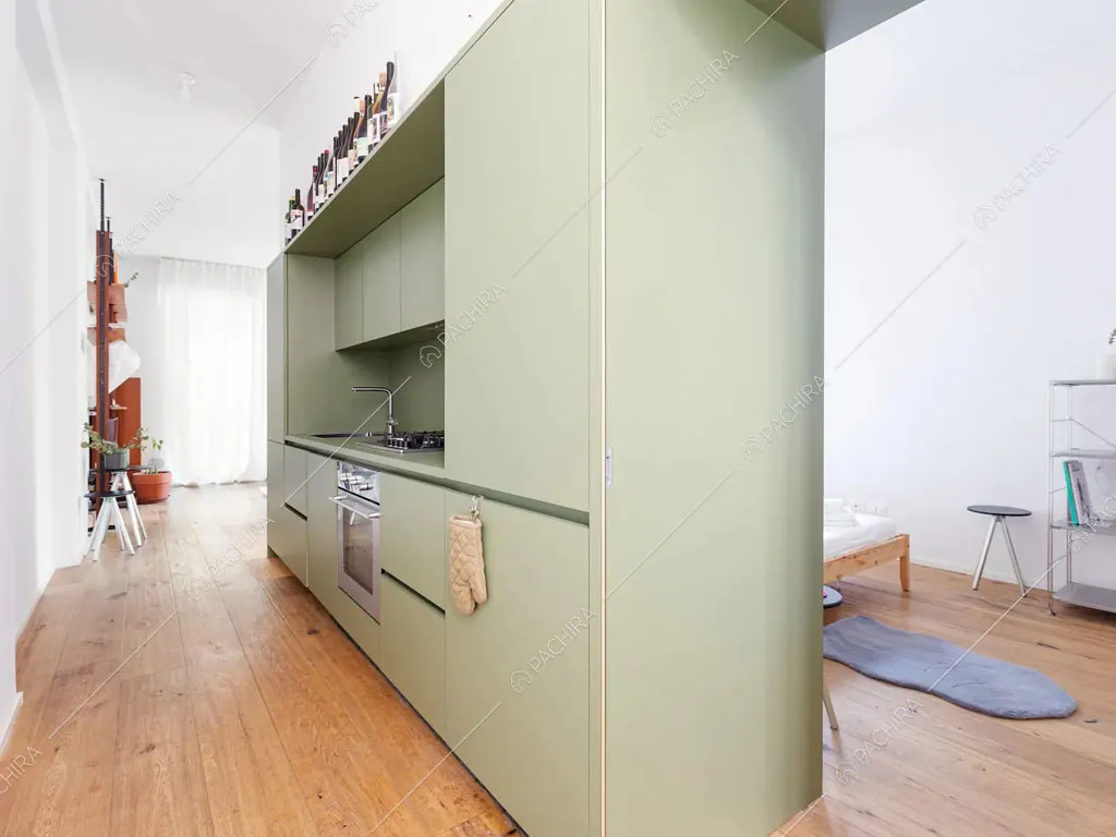 Cucina dell'appartamento Robinia, location in stile contemporaneo a Milano