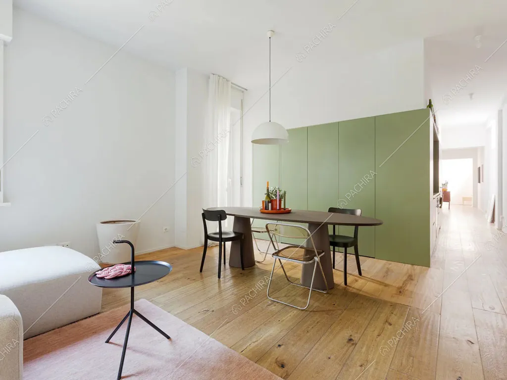 Zona living dell'appartamento Robinia, location in stile contemporaneo a Milano